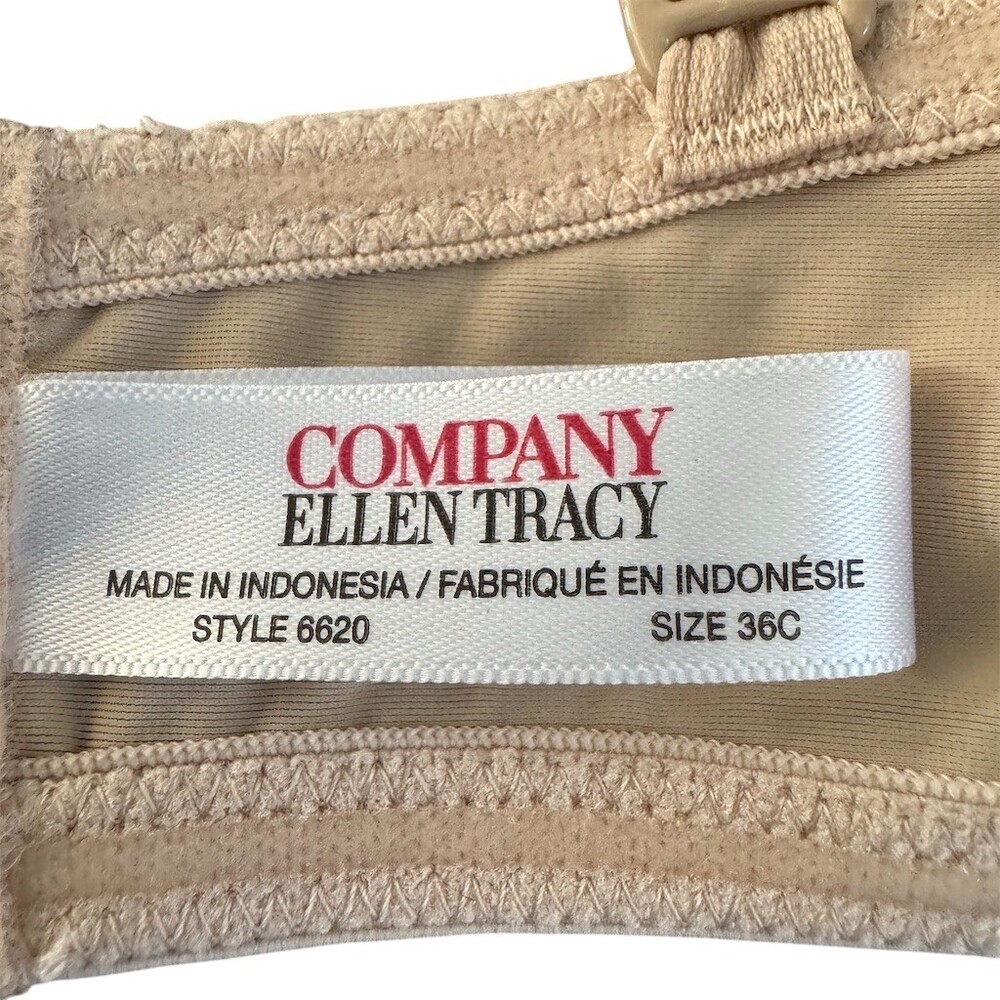 Ellen Tracy Beige Strapless Convertible Push-Up Underwire Padded Bra Size 36C - Picture 8 of 9
